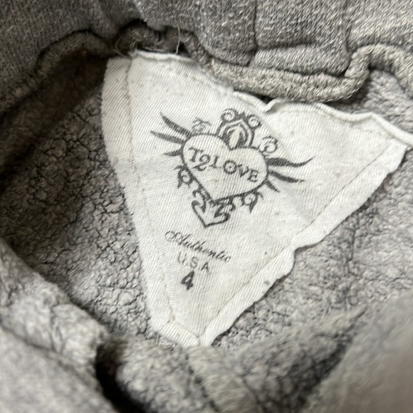 Adorable T2Love Sweatpants - Grey with black hearts. - Picture 3 of 3